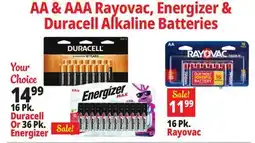 Ocean State Job Lot AA & AAA Rayovac, Energizer & Duracell Alkaline Batteries offer