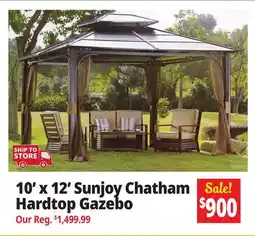 Ocean State Job Lot Sunjoy Chatham 10' x 12' Hardtop Gazebo with Netting offer