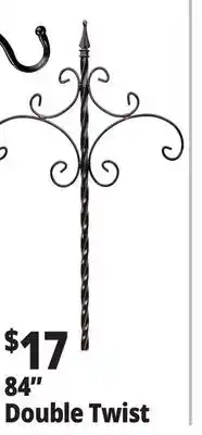 Ocean State Job Lot Wrought Iron Decorative Double Shepherd's Hook 84 offer