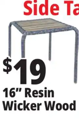 Ocean State Job Lot 16 Resin Wicker Wood Side Table offer