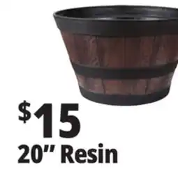Ocean State Job Lot Whiskey Barrel Resin Planter 20 offer