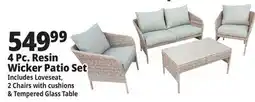 Ocean State Job Lot 4-Piece Resin Wicker Deep Seating Set offer