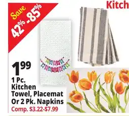 Ocean State Job Lot 1 Pc. Kitchen Towel, Placemat Or 2 Pk. Napkins offer