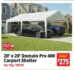 Ocean State Job Lot Caravan Canopy Domain Pro 400 Carport Shelter 20' x 20' offer