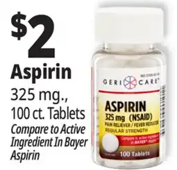 Ocean State Job Lot Aspirin 325 mg., 100 ct. Tablets offer