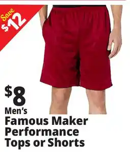 Ocean State Job Lot Men's Famous Maker Performance Tops or Shorts offer