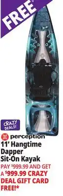 Ocean State Job Lot 11' Hangtime Dapper Sit-On Kayak offer