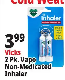 Ocean State Job Lot Vicks Non-Medicated Portable Nasal Inhaler 2 Count offer
