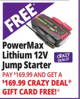 Ocean State Job Lot PowerMax Lithium 12V Jump Starter offer