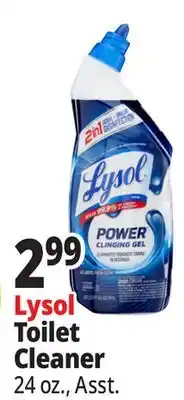 Ocean State Job Lot Lysol 2-In-1 Disinfecting Toilet Bowl + Brush Power Cleaning Gel 24 oz offer