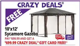Ocean State Job Lot ShelterLogic 10' x 12' Sycamore Steel Frame Gazebo with Hardtop Roof Dark Coffee offer