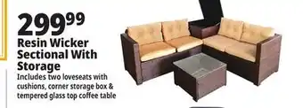 Ocean State Job Lot Resin Wicker Sectional With Storage offer