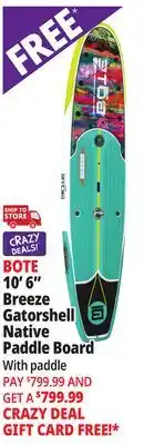 Ocean State Job Lot BOTE 10' x 6 Breeze Gatorshell Native Paddle Board with Paddle Native Spectrum offer