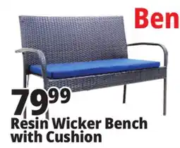 Ocean State Job Lot Resin Wicker Bench with Cushion offer