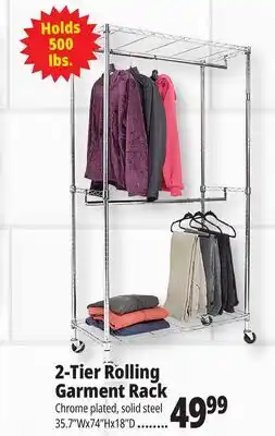 Ocean State Job Lot 2-Tier Rolling Garment Rack offer