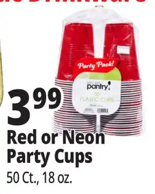 Ocean State Job Lot Kitchen Pantry Red Plastic Cups 50 Count offer