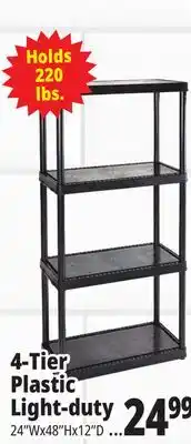 Ocean State Job Lot Maxit 4-Tier Plastic Shelving Unit 48 offer