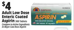 Ocean State Job Lot Health Star 81 mg Adult Low Dose Aspirin Pain Reliever 300 Tablets offer