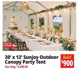 Ocean State Job Lot Sunjoy 30' x 12' Outdoor Canopy Party Tent White offer
