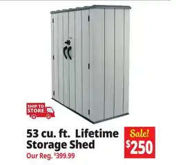 Ocean State Job Lot Lifetime 53 cu. ft. Storage Shed Gray offer
