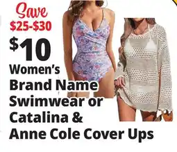 Ocean State Job Lot Women's Brand Name Swimwear or Catalina & Anne Cole Cover Ups offer