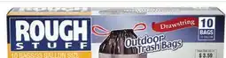 Ocean State Job Lot Rough Stuff 33 Gal Outdoor Trash Bags with Drawstring 10 Count offer