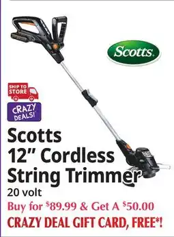 Ocean State Job Lot Scotts 12 Cordless String Trimmer offer