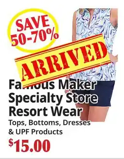 Ocean State Job Lot Famous Maker Specialty Store Resort Wear offer