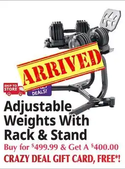 Ocean State Job Lot Adjustable Weights With Rack & Stand offer