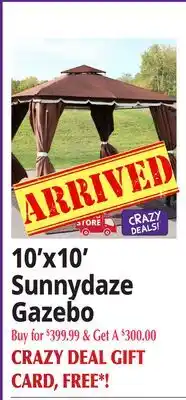 Ocean State Job Lot 10'x10' Sunnydaze Gazebo offer