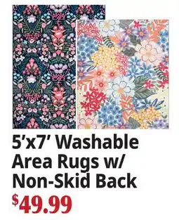 Ocean State Job Lot 5'x7' Washable Area Rugs w/ Non-Skid Back offer