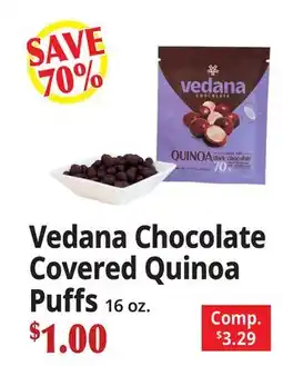 Ocean State Job Lot Vedana Chocolate Covered Quinoa Puffs offer