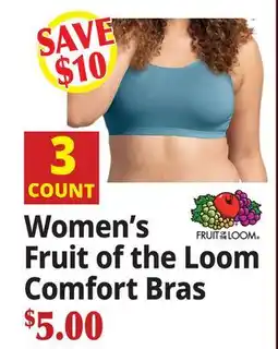 Ocean State Job Lot Women's Fruit of the Loom Comfort Bras offer