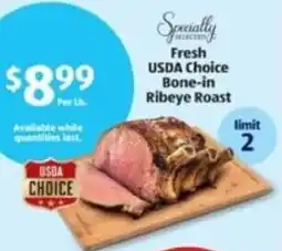 Aldi Fresh USDA Choice Bone-in Ribeye Roast offer