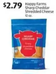 Aldi Happy Farms Sharp Chedda Shredded Cheese offer