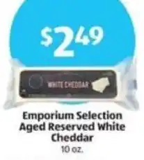 Aldi Emporium Selection Aged Reserved White Cheddar offer