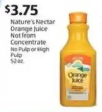 Aldi Nature's Nectar Orange Juice offer
