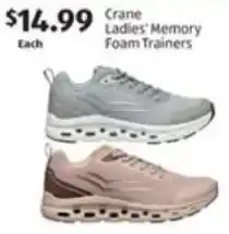 Aldi Crane Ladies' Memory Foam Trainers offer