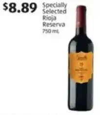 Aldi $8.89 Specially Selected Rioja Reserva offer