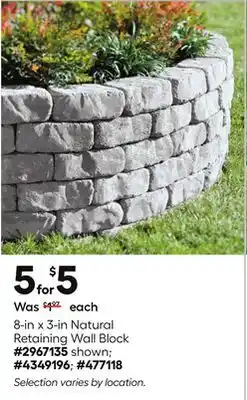 Lowe's 8-in x 3-in Natural Retaining Wall Block offer