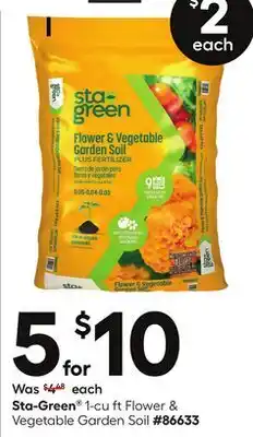 Lowe's 1-cu ft Flower & Vegetable Garden Soil offer