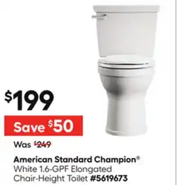 Lowe's White 1.6-GPF Elongated Chair-Height Toilet offer