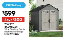 Lowe's 7-ft x 7-ft Gray Gable Roof Resin Storage Shed offer