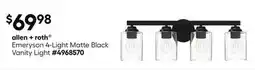 Lowe's Emeryson 4-Light Matte Black Vanity Light offer