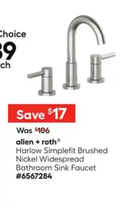 Lowe's Harlow Simplefit Brushed Nickel Widespread Bathroom Sink Faucet offer