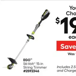 Lowe's 56-VoltG 15-in String Trimmer offer