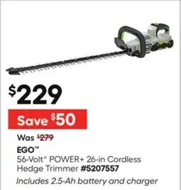Lowe's 56-VoltG POWER+ 26-in Cordless Hedge Trimmer offer