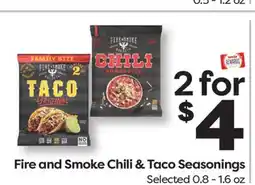 Weis Markets Fire and Smoke Chili & Taco Seasonings offer