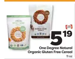 Weis Markets One Degree Natural Organic Gluten Free Cereal offer