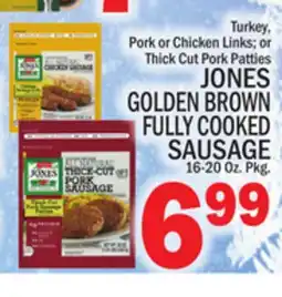 C Town JONES GOLDEN BROWN FULLY COOKED SAUSAGE offer